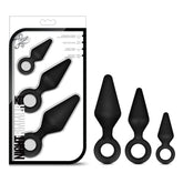 Luxe Night Rimmer Anal Training Kit with Three Black Plugs > Anal Range > Butt Plug Kits